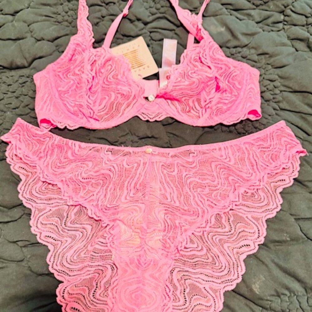 Fenty Pink Lace Lingerie Set - NWT